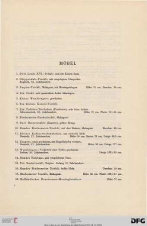 Möbel (Nr. 1-126)