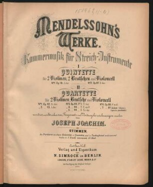 2, No. 4: Op. 44, No. 2, e-Moll : Kammermusik für Streich-Instrumente