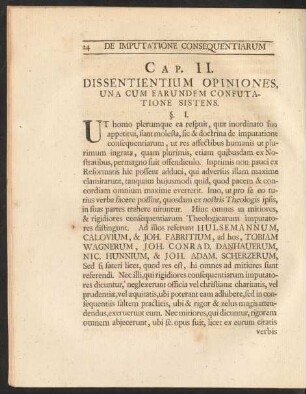 Cap. II. Dissentientium Opiniones, Una Cum Earundem Confutatione Sistens