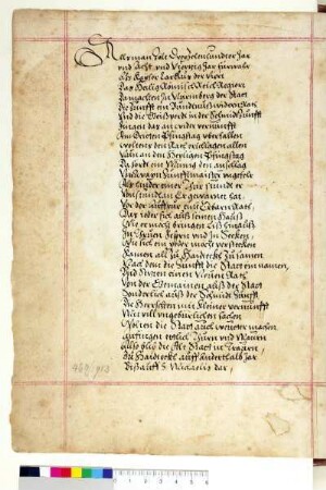 Reimchronik zum Schembart; die nachfolgende Falttafel I mit Metzgertanz ausgelöst