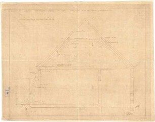 Bestelmeyer, German; Bonn (Nordrhein-Westfalen), Mühlheimerplatz; Verwaltungsgebäude - Mappe 2: Dachkonstruktion, Dachstuhl (Schnitt)