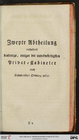 Zweyte Abtheilung