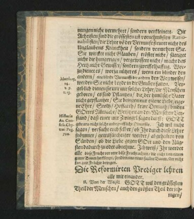 Die Reformirten Prediger lehren alle miteinander.