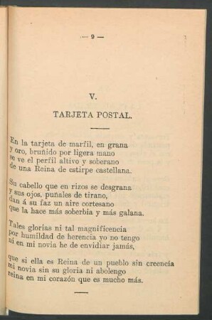 V. - Tarjeta postal.