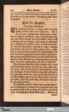 Das XL. Capitel. Seine letzte Kranckheit.