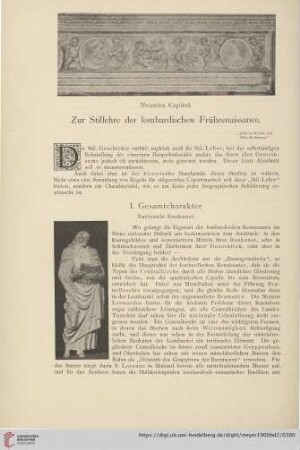 Neuntes Capitel: Zur Stillehre der lombardischen Frührenaissance