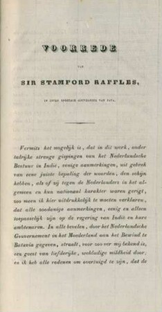 Voorrede van Sir Stamford Raffles