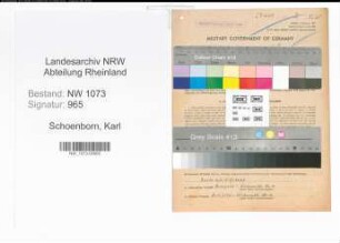 Entnazifizierung Karl Schoenborn , geb. 29.12.1894 (Schlosser)