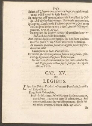 Cap. XV. De Legibus.