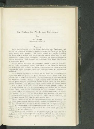 Die Farben der Pferde von Trakehnen