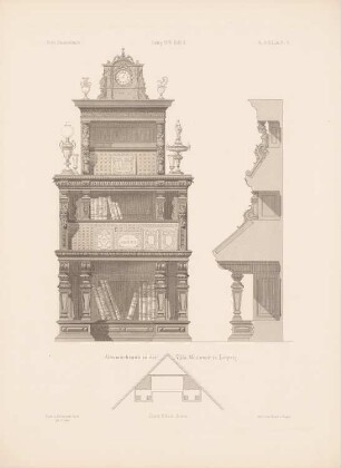 Villa Meißner, Leipzig: Ansicht Albumschrank (aus: Architektonisches Skizzenbuch, H. 149/2, 1878)