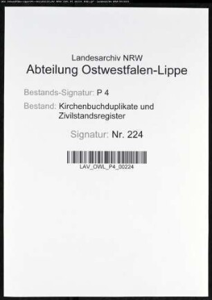 Zivilstandsregister der Munizipalität Schwerte (A 1812). (Gemeinde: Zivilstandsregister)