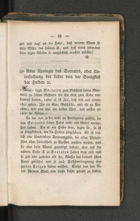 Neue Apologie des Socrates, oder Untersuchung der Lehre von der Seeligkeit der Heiden x.