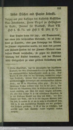 Ueber Dächer mit Papier bedeckt