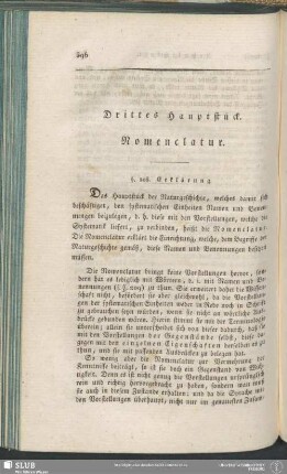 Drittes Hauptstück. Nomenclatur
