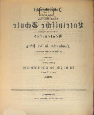 Jahresbericht über die Königliche Lateinschule zu Frankenthal in der Pfalz : im Studienjahre ... 1862/63