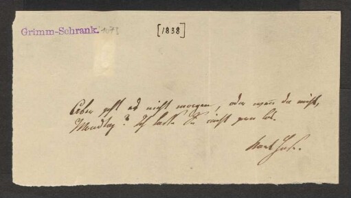 Brief an Jacob Grimm : 28.07.1838