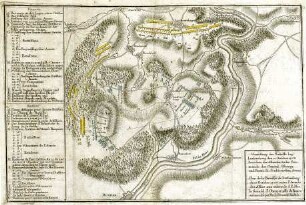 WHK 25 Deutscher Siebenjähriger Krieg 1756-1763: Plan der Schlacht bei Lutterberg zwischen der Alliierten unter General Oberg und den Franzosen unter Soubise, 10. Oktober 1758