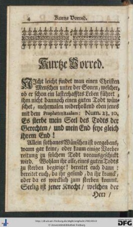 Kurtze Vorred.