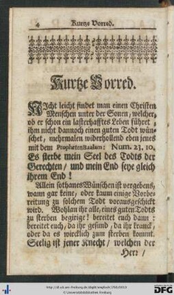 Kurtze Vorred.