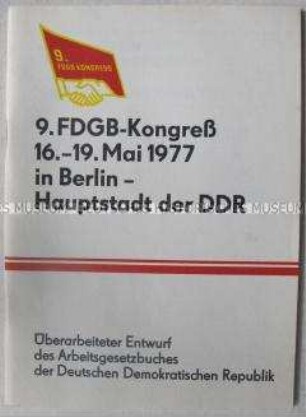 Dokumentation zum 9. FDGB-Kongreß