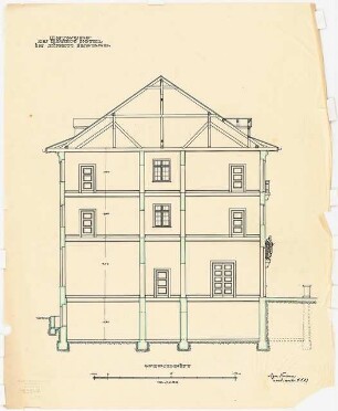 Hotel in einem Seebad: Querschnitt 1:50