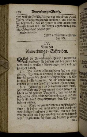 IV. Von den Anwerbungs-Schreiben.