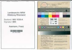 Entnazifizierung Franz Asemann , geb. 08.10.1891 (Fleischbeschauer)