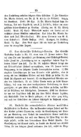 Der rheinische Pestalozzi-Verein