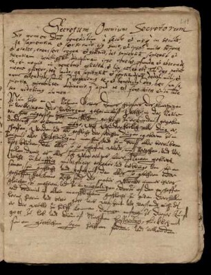 Secretum Omnium Secretorum, dt.