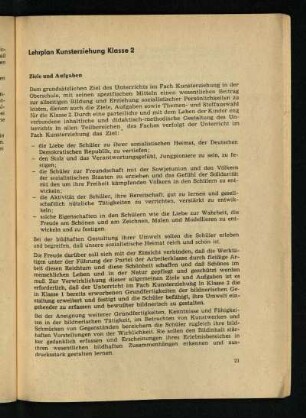 Lehrplan Kunsterziehung Klasse 2