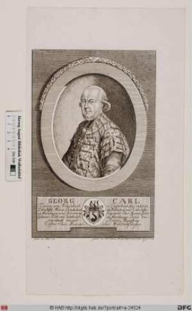 Bildnis Georg Carl Ignaz (Frhr. von Fechenbach zu Laudenbach), 1795-1808 Fürstbischof von Würzburg und 1805-08 Bischof von Bamberg)