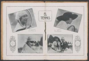 El tennis : [Fotografías de] Señorita Maruja Carbonell [y] Señorita María Paulina Vanrell [y] Señorita María Elena Gainza [y] Señoritas Elena Sóñora y Elsa Bonasso