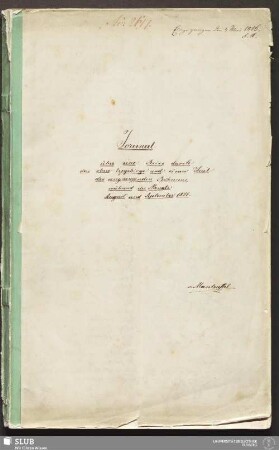 Journal über eine Reise durch das obere Erzgebirge und einen Theil des angrenzenden Böhmens, während der Monate August und September 1855 - 118.7266 4.
