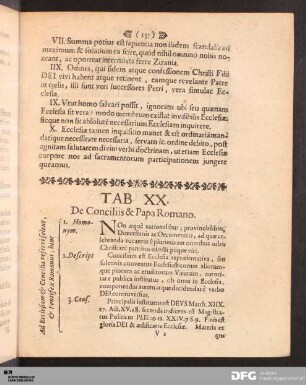 Tab. XX. De Conciliis & Papa Romano.