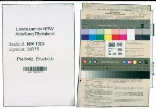 Entnazifizierung Elisabeth Prellwitz , geb. 17.12.1893 (Postbeamtin)