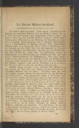 Die Berliner Missions-Gesellschaft