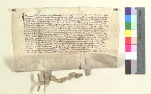 Abt Dietmar und der Konvent von Kloster Asbach gehen eine Gebetsverbrüderung mit St. Veit ein;. S1: Abt Dietmar v. Kloster Asbach, S2: Konvent Asbach