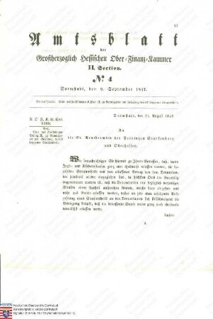 Verordnung: Die Bitte des Forstschützen Schlag II zu Baumgarten um Belasssung bereits bezogener Strafanteile bei Strafminderung wird abschlägig beschieden (Überweisungsvermerk vom 9. September 1847 vorhanden)