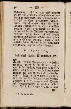 Anbethung des allerheiligsten Altarssakraments.