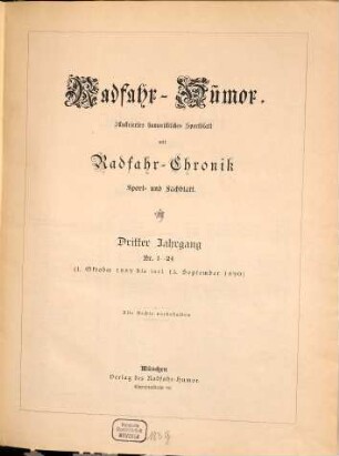 Radfahr-Humor. 3. 1889/90