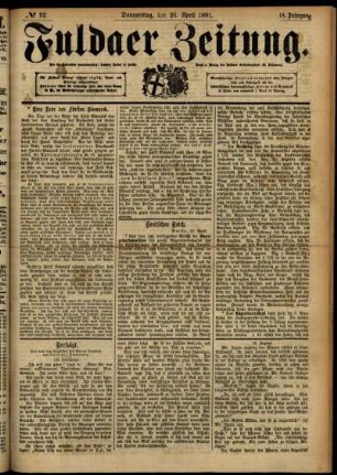 Ausgabe vom Donnerstag, den 23. April 1891.
