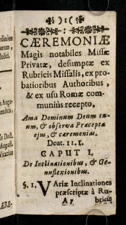 1-176, Caeremoniae