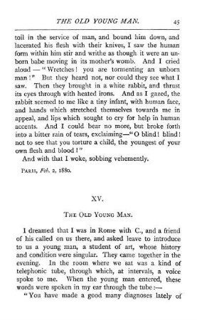 XV. The old young man