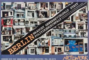 Plakat: Berlin braucht Gewerbevielfalt statt Politik(er)einfalt