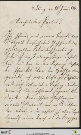 Brief von Joseph von Hammer-Purgstall an Friedrich Creuzer