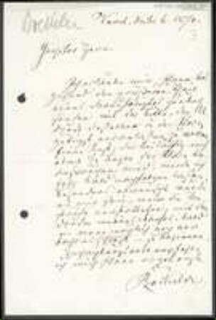 Brief von Johann Otto Böckeler an Unbekannt
