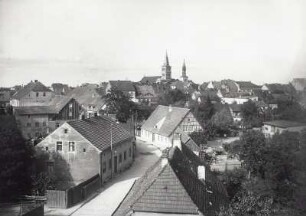 Meseritz, Stadtansicht : Meseritz (Miedzyrzecze/Polen). Stadtansicht mit Pfarrkirche. Blick nach Nordwest