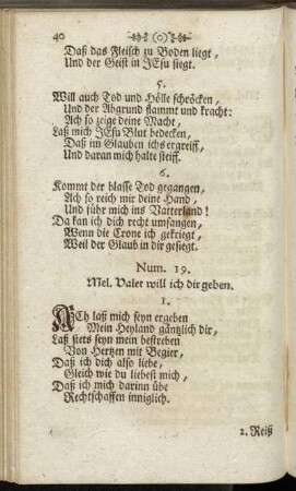 Num. 19. Mel. Valet will ich dir geben. - Num. 43. Die Wiesel.