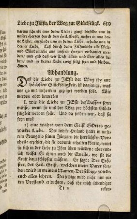 659-669, Daß die Liebe zu Jesu der Weg sey zur hoechsten ...